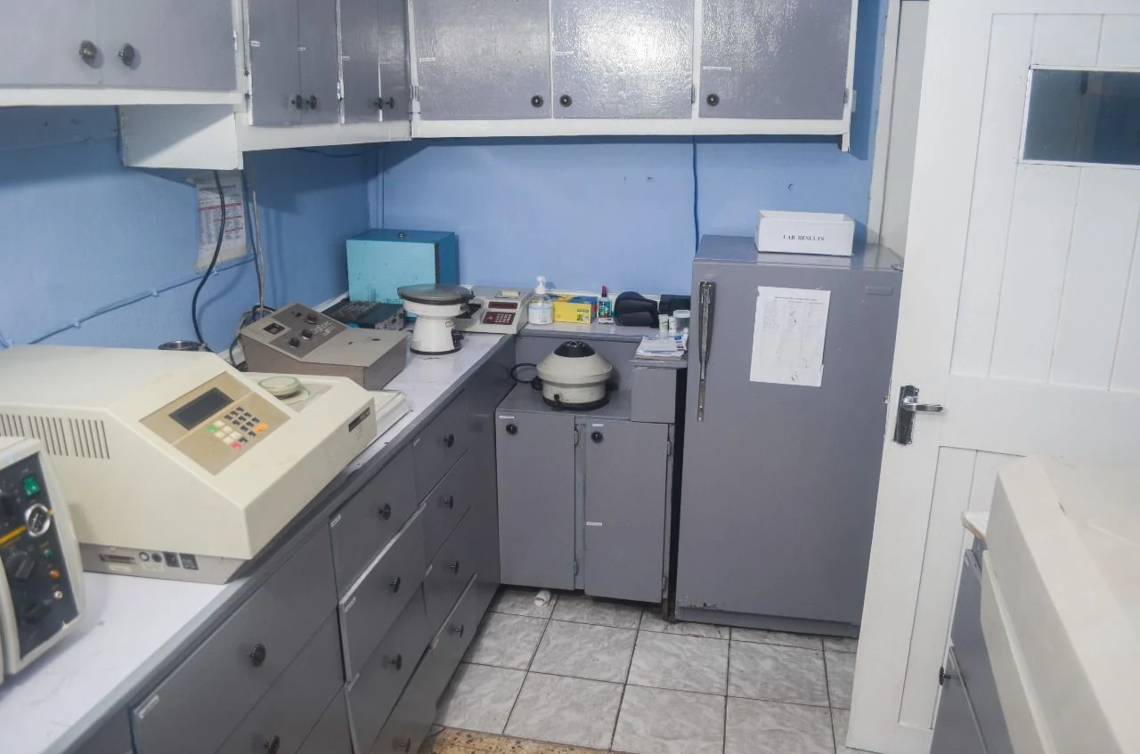 Laboratory workstation with centrifuge and analyzers