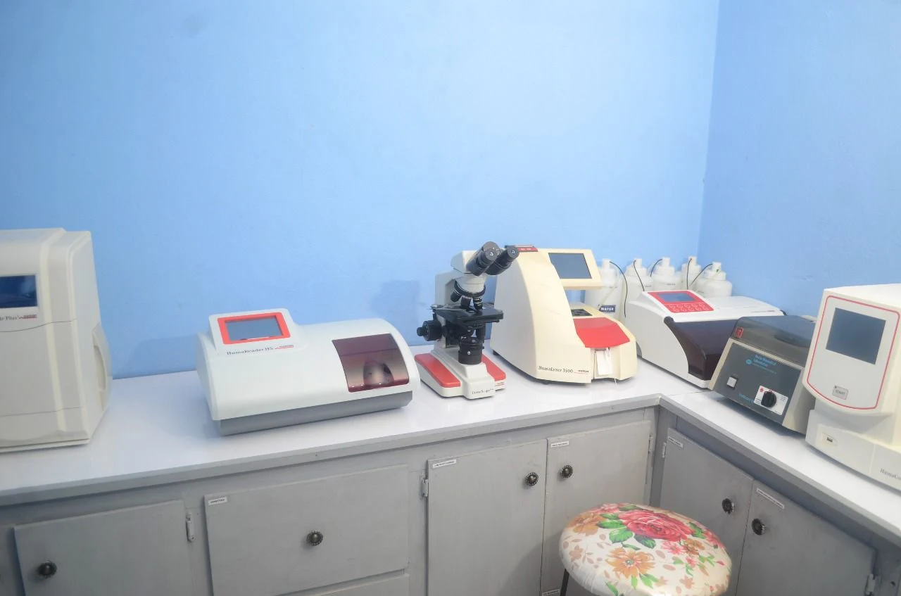 Diagnostic laboratory equipment at Carib Care Medical Centre